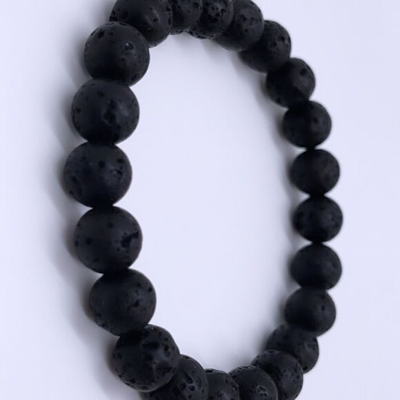 Wool + Pepper Co. Mens Lava Rocks Black Bracelet - Picture 4 of 6